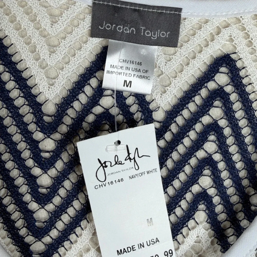 New Jordan Taylor Zig Zag Swim Cover Up‎ Tunic size Medium Blue/White_2